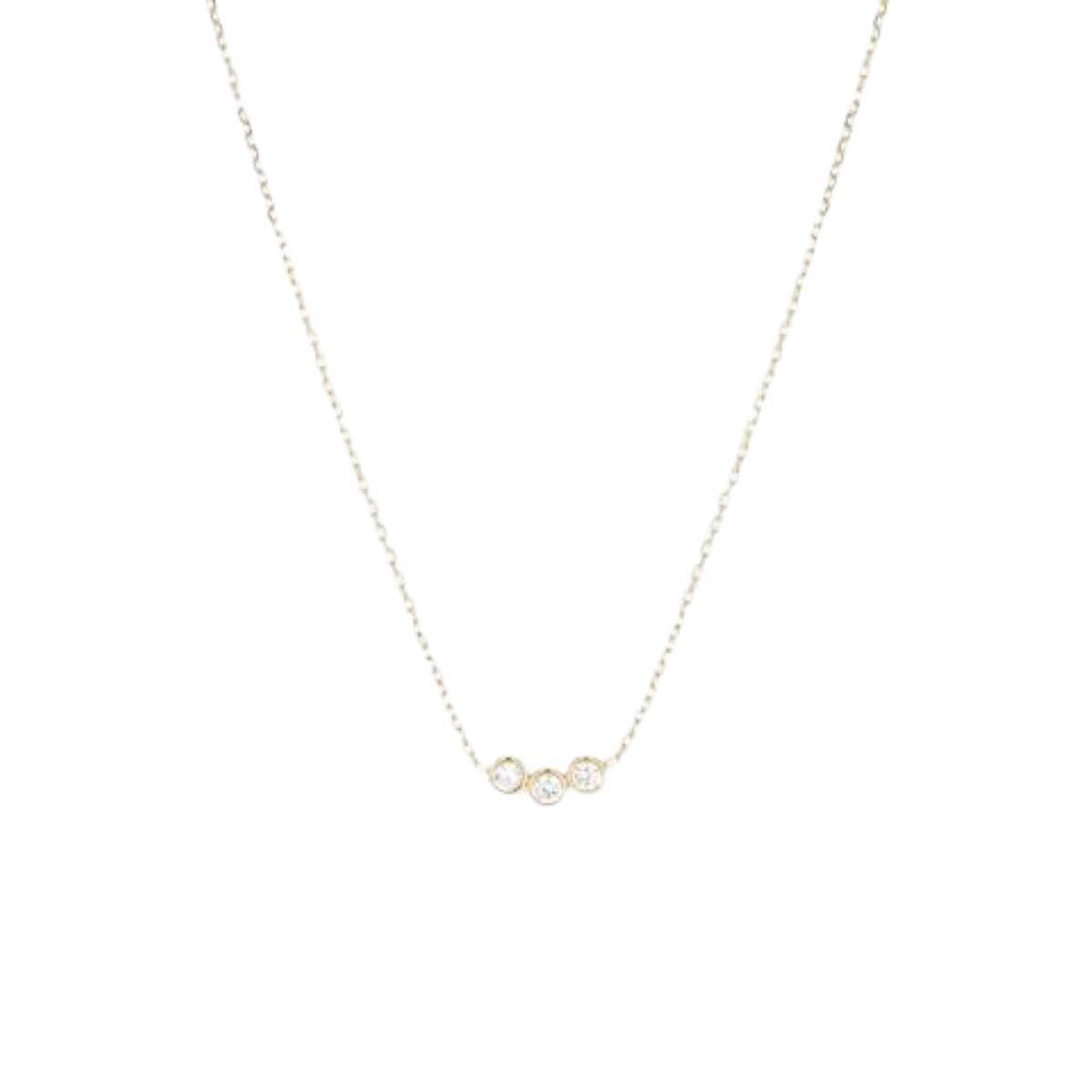 ZAG BIJOUX DONATO NECKLACE IN GOLD-COLORED STEEL AND 3 ZIRCONIA SNS25638-01WHT