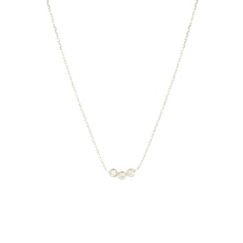 ZAG BIJOUX DONATO NECKLACE IN GOLD-COLORED STEEL AND 3 ZIRCONIA SNS25638-01WHT