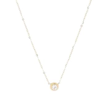 COLLAR ZAG BIJOUX CASSIO DE ACERO COLOR DORADO Y CIRCONITA BLANCA SNS25642-01UNI