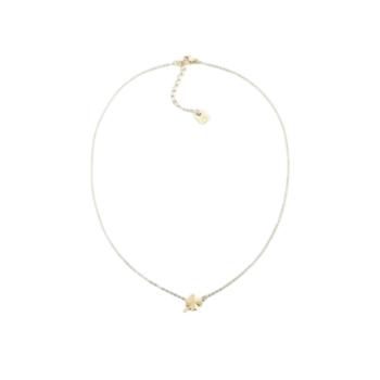 COLLAR ZAG BIJOUX TREBOL DE ACERO COLOR DORADO Y CRISTAL BLANCO SNS9019-01UNI