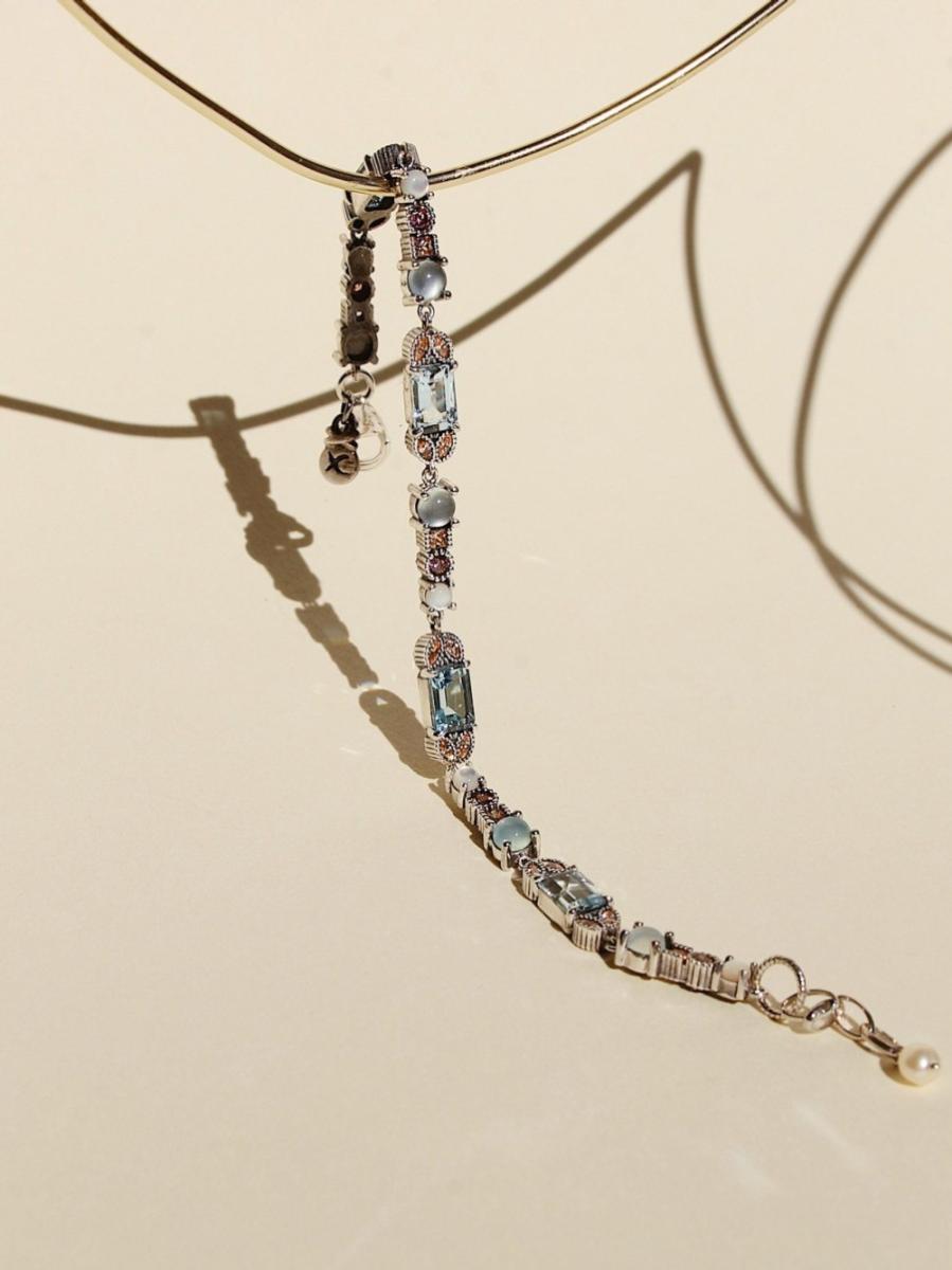 DELCERRO SOFIA 73 SILVER AND BLUE TOPAZ BRACELET