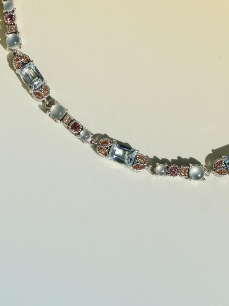 DELCERRO SOFIA 73 SILVER AND BLUE TOPAZ BRACELET