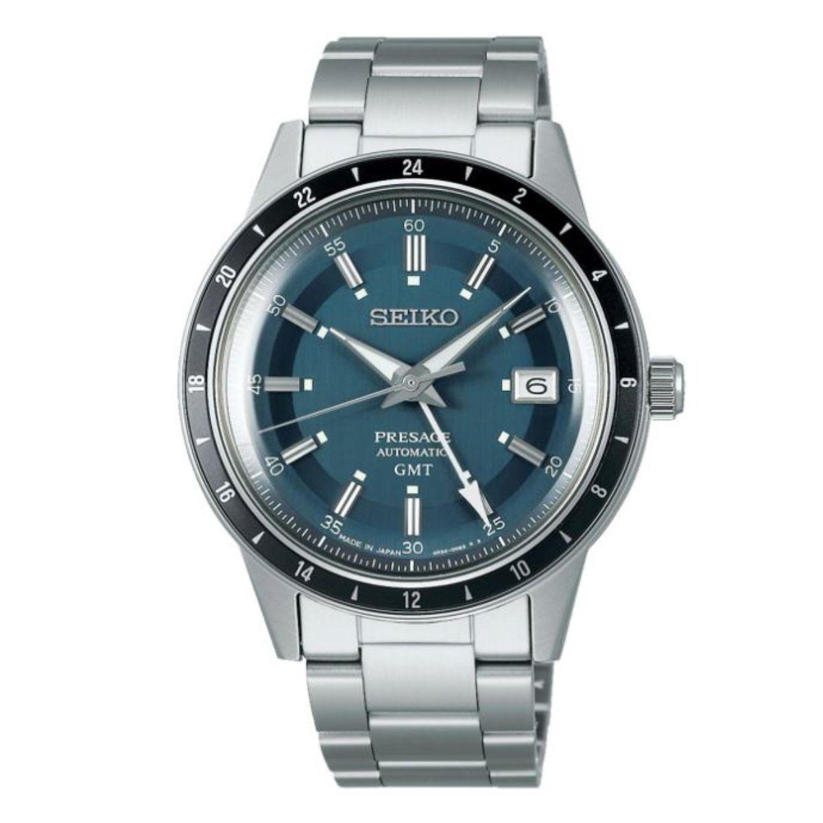 RELOJ SEIKO PRESAGE STYLE 60'S AUTOMATICO GMT ESFERA AZUL SSK009J1