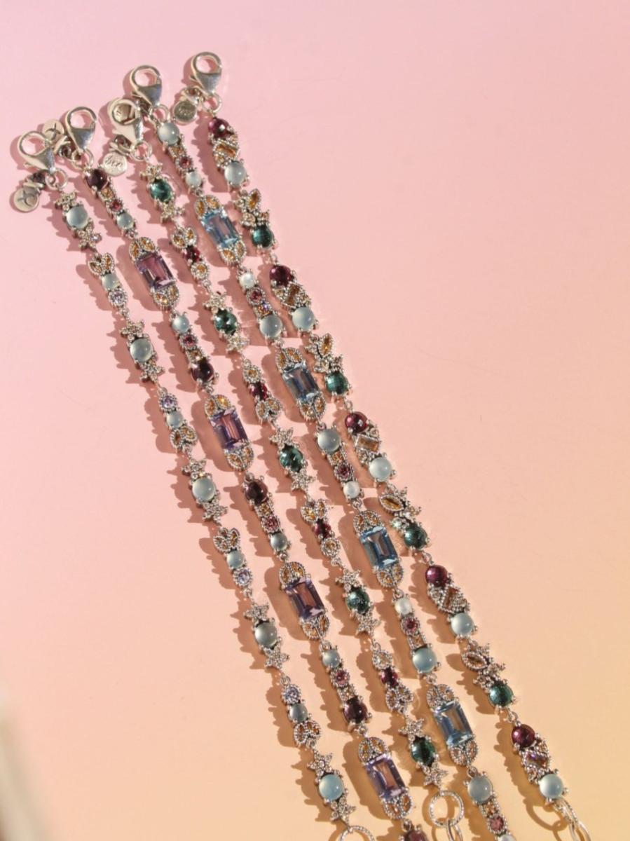 DELCERRO SOFIA 73 SILVER AND BLUE TOPAZ BRACELET