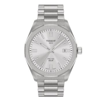 RELOJ Tissot PRC 100 Solar Quartz 39mm ESFERA PLATEADA. RELOJ SWISS MADE