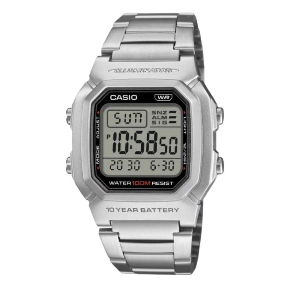 Men's silver-tone digital Casio Collection watch