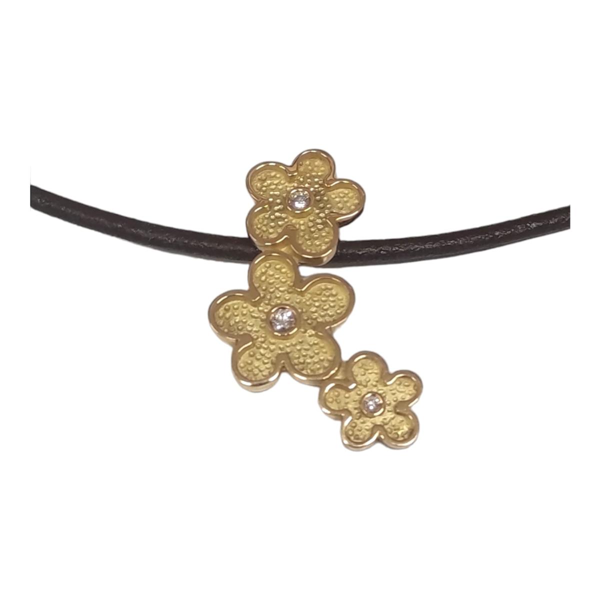 GOLD PENDANT GOLD AND 3 DIAMONDS MIQUEL SARDÀ WOMAN