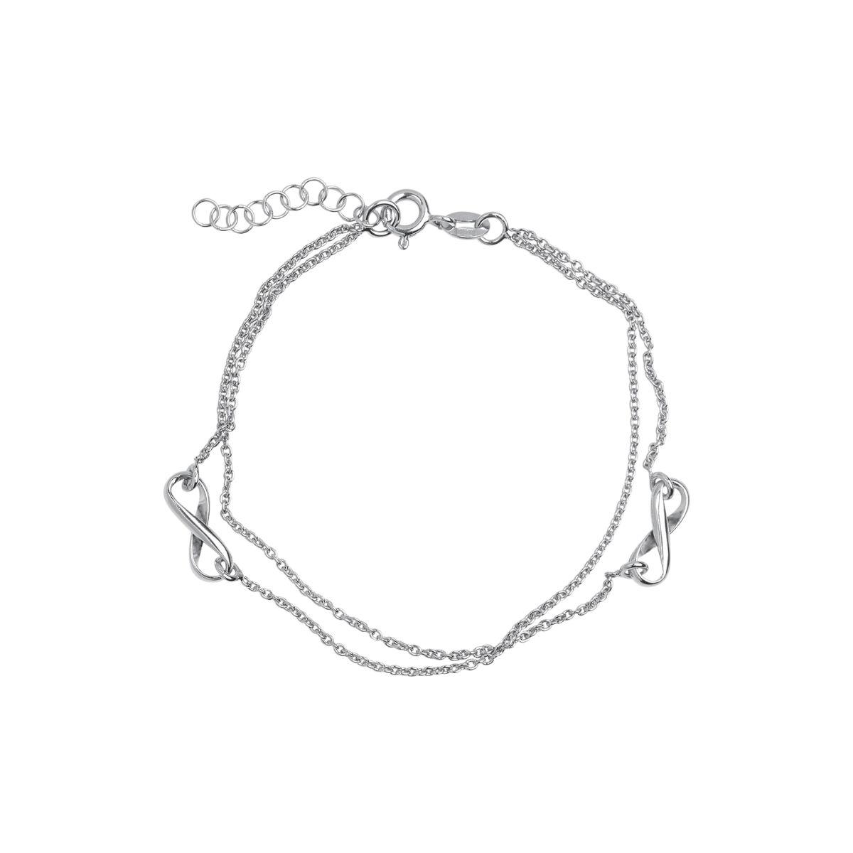 doble pulsera vidal y vidal de plata con infinitos X1275617B