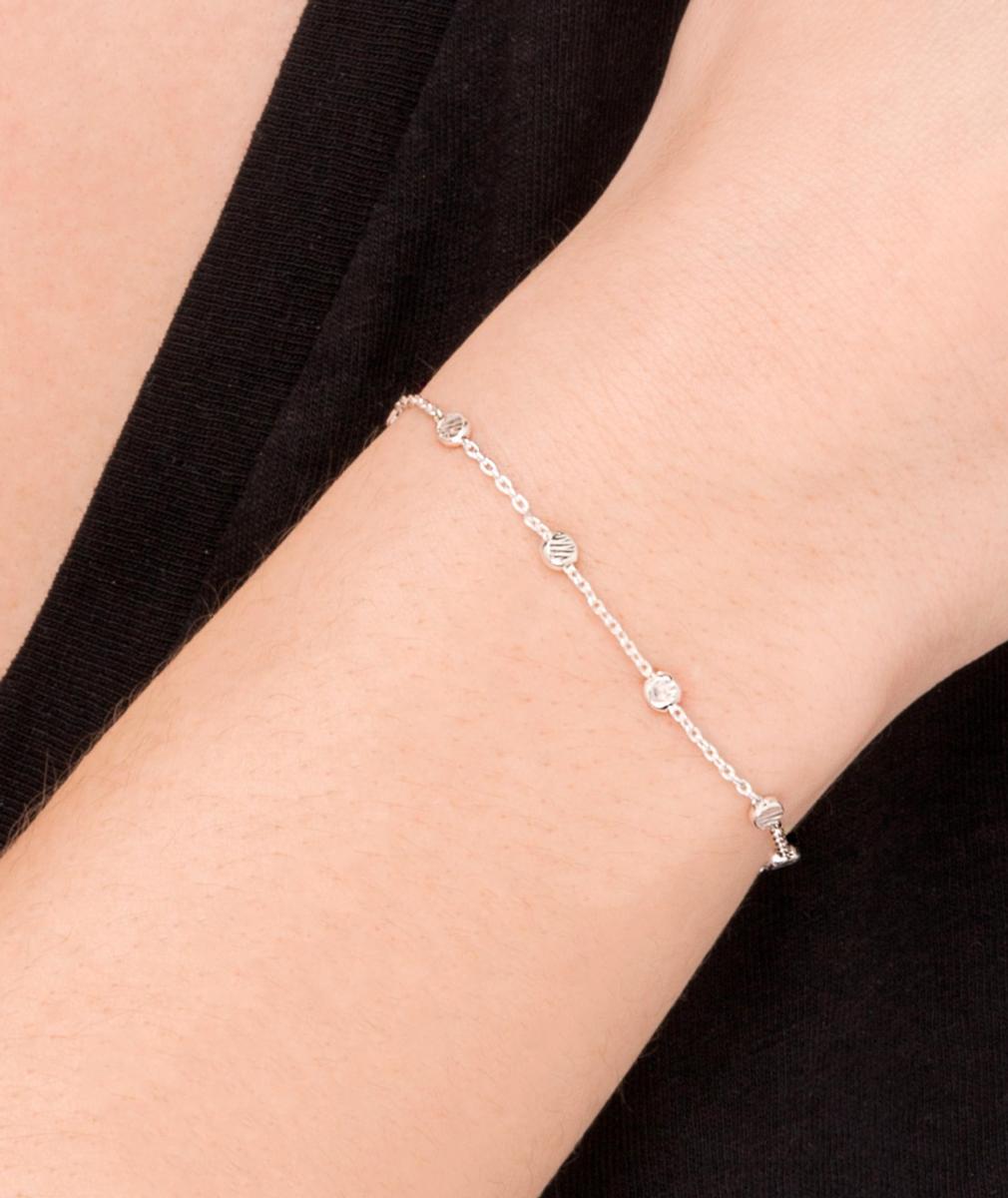 PULSERA DE PLATA CON BOLAS RAYADAS INTERCALADAS VIDAL & VIDAL X1292517C