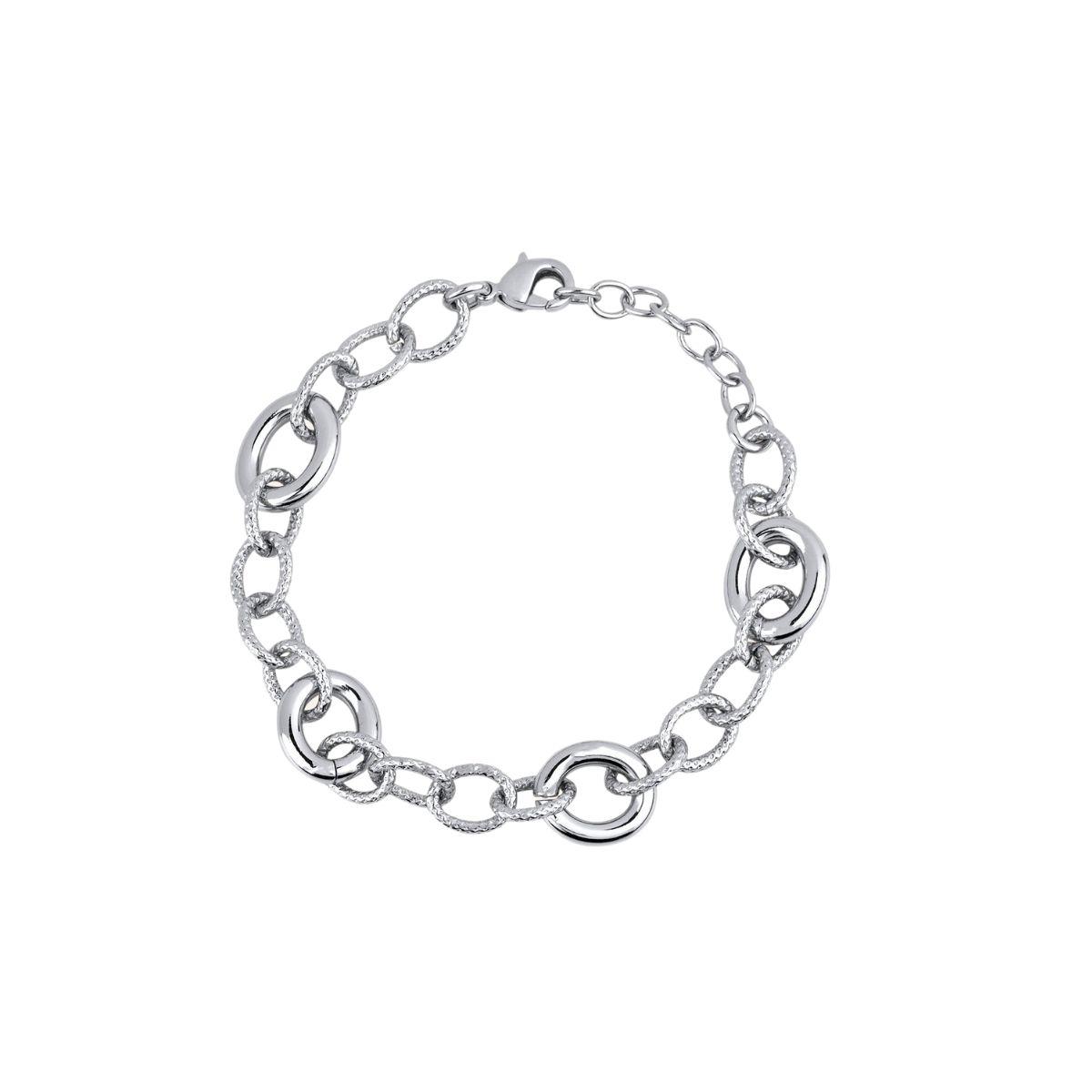 POLSERA VIDAL I VIDAL BANYADA EN PLATA D'ESLABONS RODONS RATLLATS X2587317B