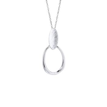 VIDAL Y VIDAL SILVER-PLATED OVAL PENDANT, SHINY AND GRATTED X2768060