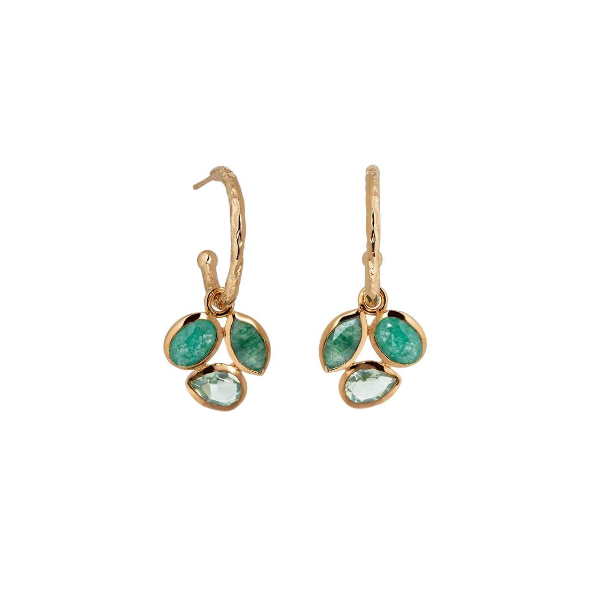 arracades vidal i vidal amb pedres naturals de tons verds. 