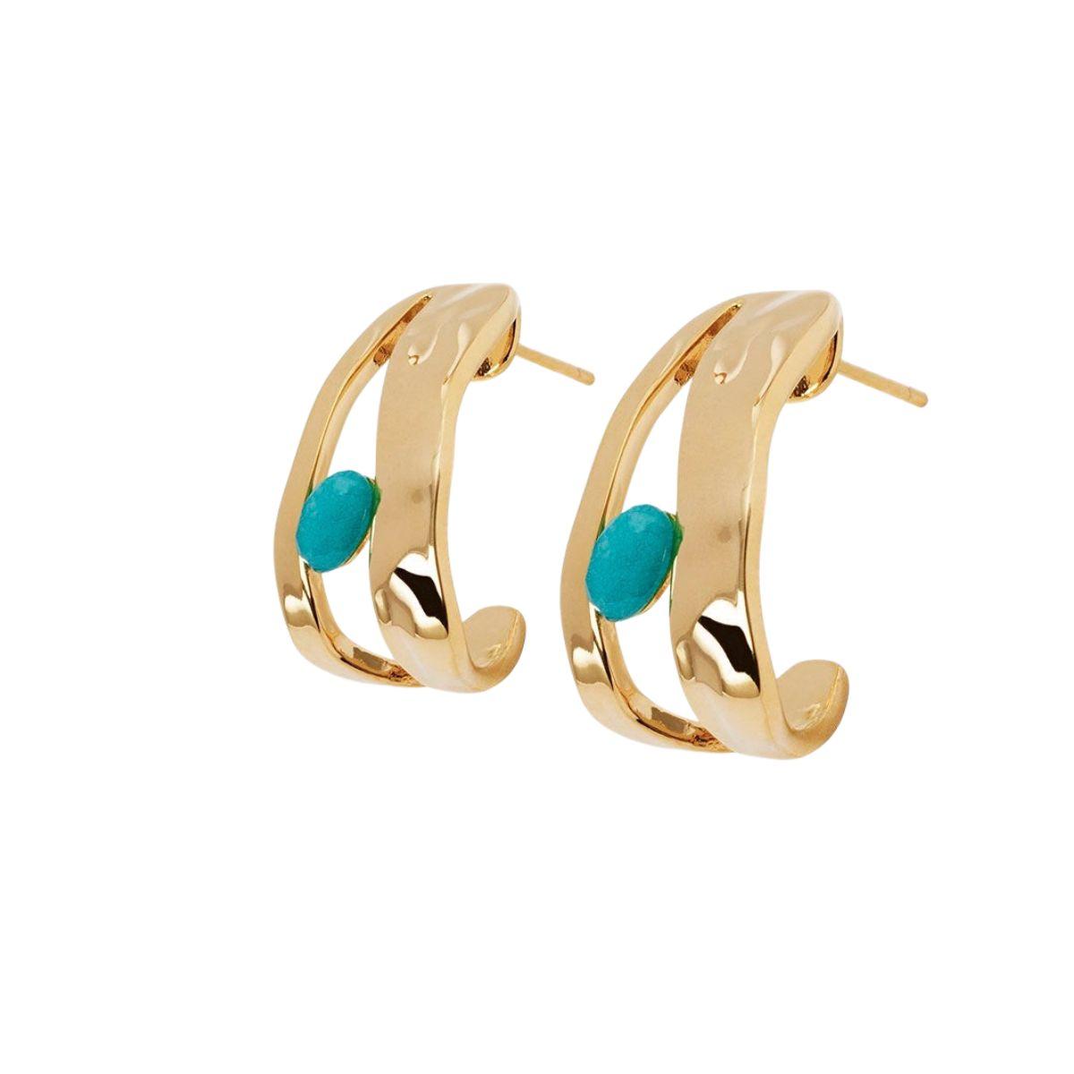 ARRACADES VIDAL&VIDAL BANYATS EN OR I AGATA TURQUESA X48054