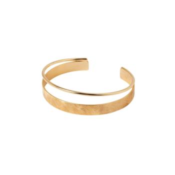 VIDAL Y VIDAL GOLD-PLATED RIGID BRACELET WITH A SHINY AND STRIPED FINISH X97641