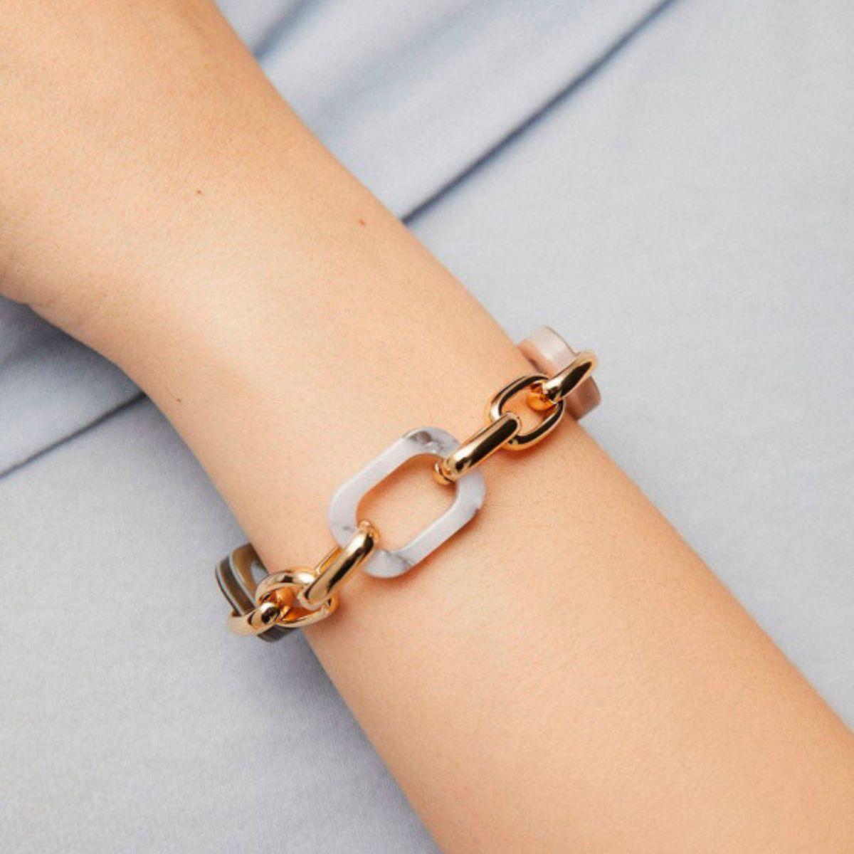 POLSERA VIDAL I VIDAL BANYADA EN OR D'ESLABONS AMB PEDRES CAREY MULTICOLOR X9781218