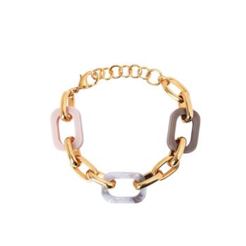 POLSERA VIDAL I VIDAL BANYADA EN OR D'ESLABONS AMB PEDRES CAREY MULTICOLOR X9781218