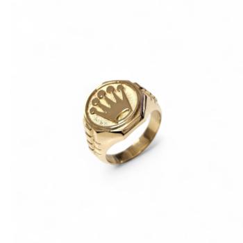 ANILLO DE ORO FORMA SELLO CON CORONA 000411953 TALLA 26