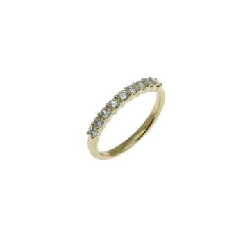 ANILLO MEDIA ALIANZA DE ORO AMARILLO Y 9 DIAMANTES 0,43CT 484213 TALLA 13 TATUM