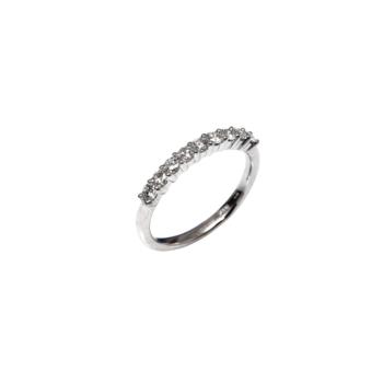 ANILLO MEDIA ALIANZA DE ORO BLANCO Y 9 DIAMANTES 0,36CT 484215 TALLA 13 TATUM