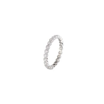 Mabina silver and heart-shaped zirconia Rivière ring 523218-11