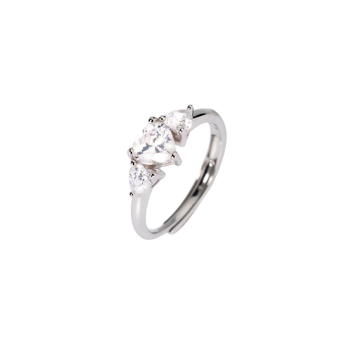 ANILLO MABINA PLATA Y CORAZON DE CIRCONITA 523435 TALLA 11 A 19