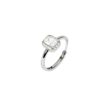 Mabina ring featuring a central octagonal zirconia surrounded by white cubic zirconia; adjustable ring (sizes 11 to 19).