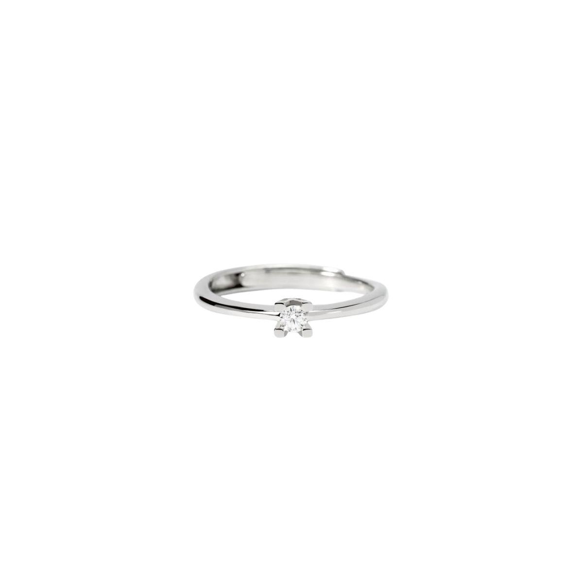 Anillo mabina tipo solitario ajustable de plata rodiada con diamante cultivado de 0,08 ct 1