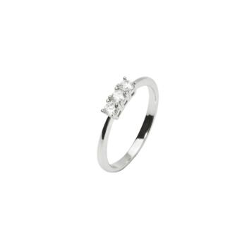 ANILLO MABINA DE PLATA Y DIAMANTES CULTIVADOS PESO TOTAL 0.27CT FVS 523473-17 TALLA 17