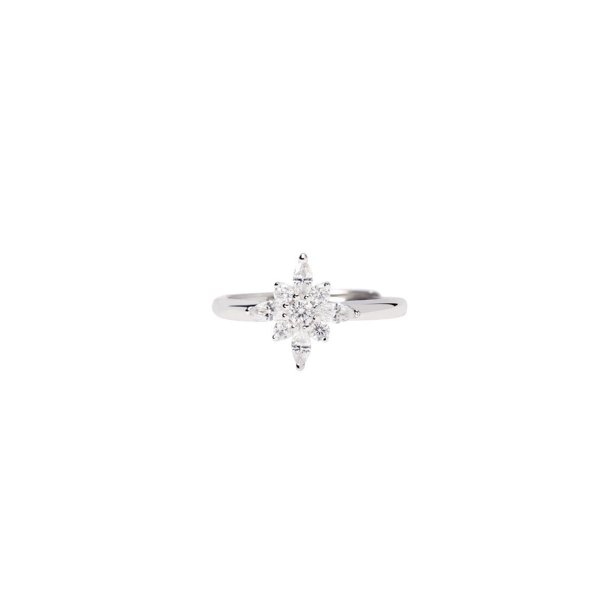 ANILLO MABINA DE PLATA CON ESTRELLA POLAR EN CIRCONITAS BLANCAS 523484 TALLA 11 A 19
