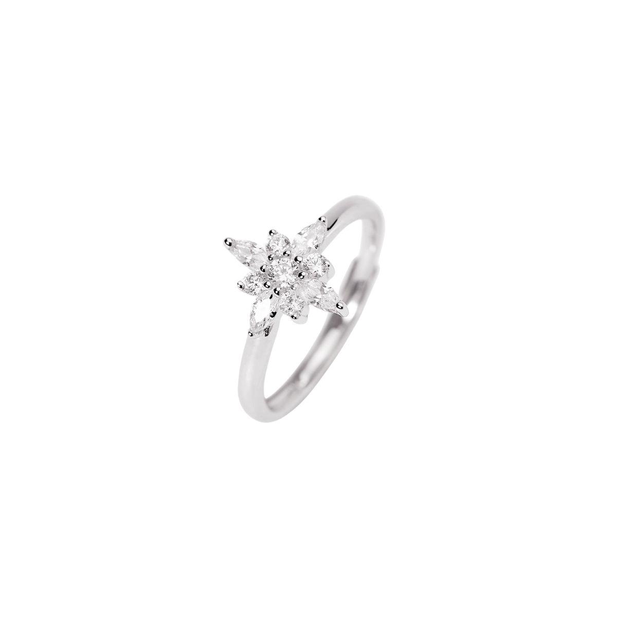 ANILLO MABINA DE PLATA CON ESTRELLA POLAR EN CIRCONITAS BLANCAS 523484