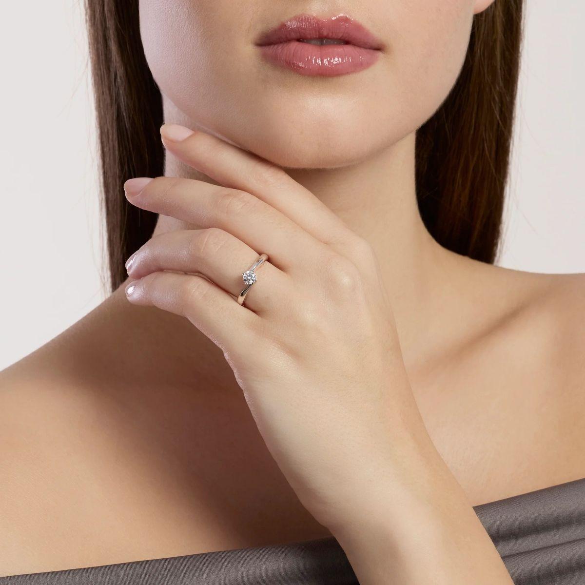 ANELL MABINA DE PLATA I DIAMANT CULTIVAT 0,33CT F VS 523501-15 TALLA 15