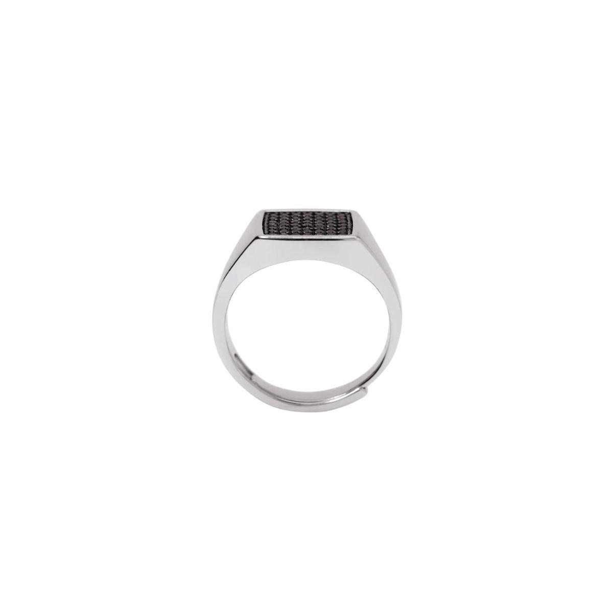 ANILLO MABINA AJUSTABLE DE PLATA Y CIRCONITAS NEGRAS 523506