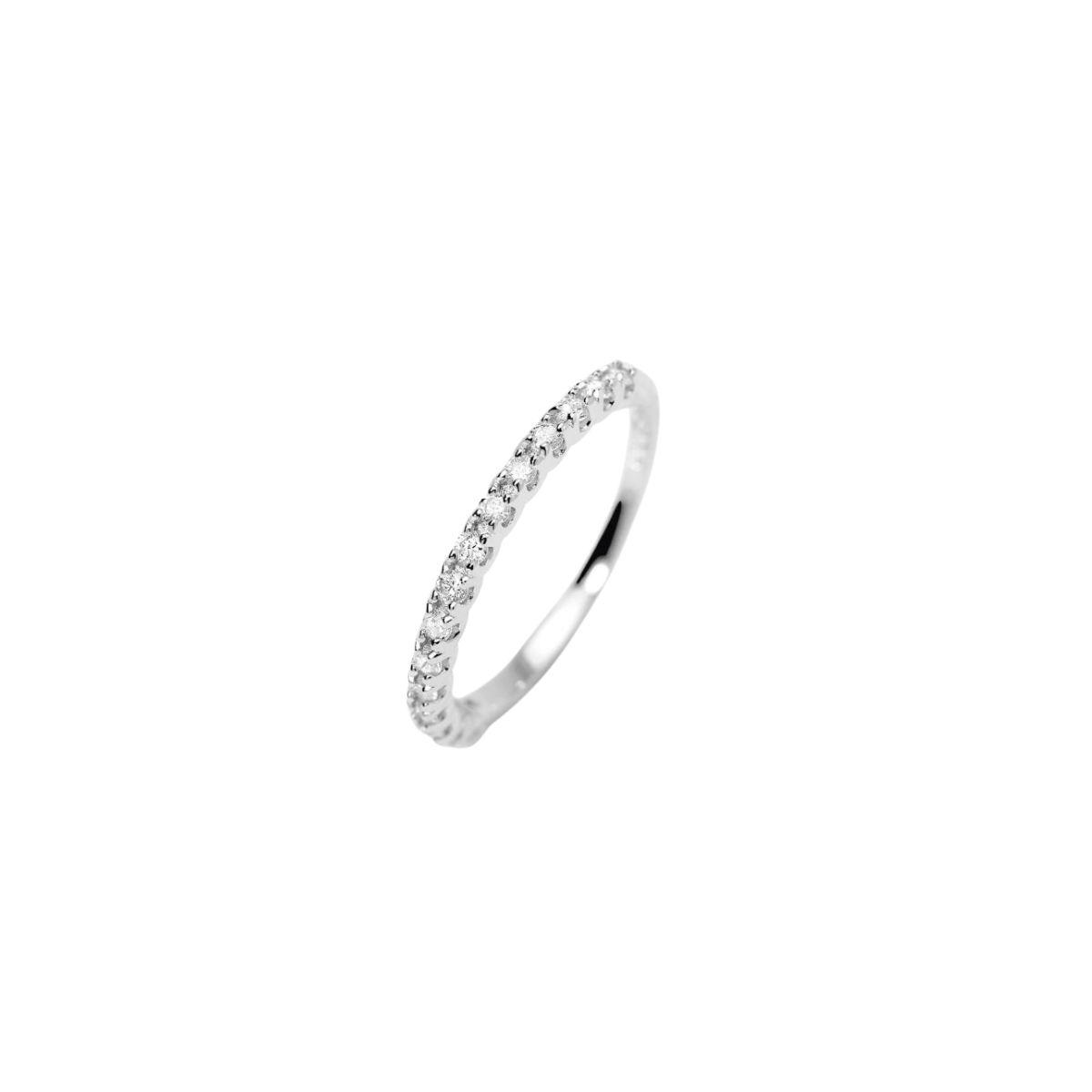 Anillo mabina de plata en media alianza de diamantes de laboratorio 0,27ct f vs