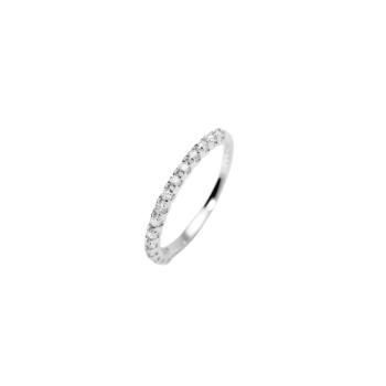 Anillo mabina de plata en media alianza de diamantes de laboratorio 0,27ct f vs