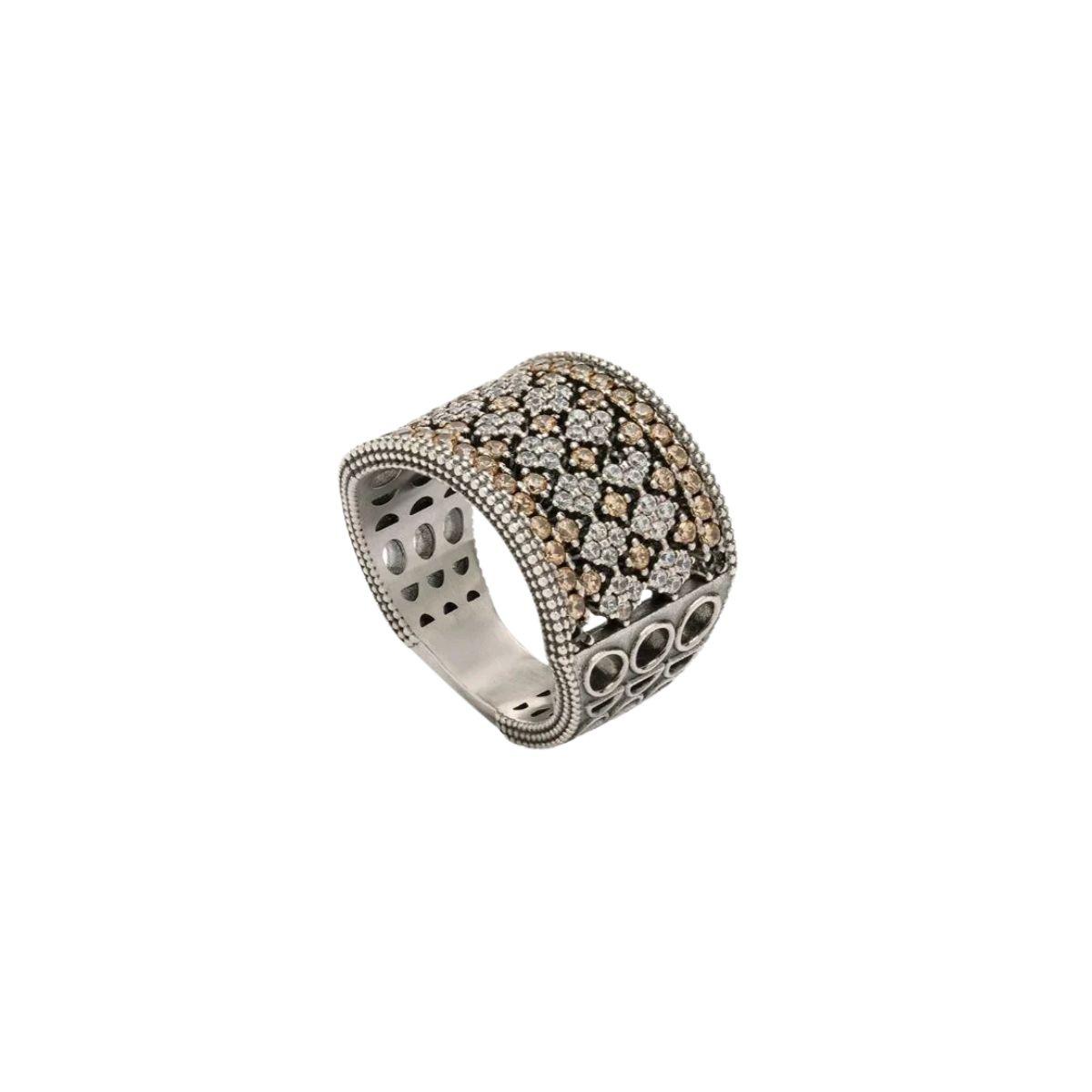 ANILLO Faluya Clair SUNFIELD DE PLATA Y PIEDRAS BLANCAS Y CAVA
