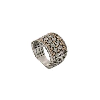 ANILLO Faluya Clair SUNFIELD DE PLATA Y PIEDRAS BLANCAS Y CAVA