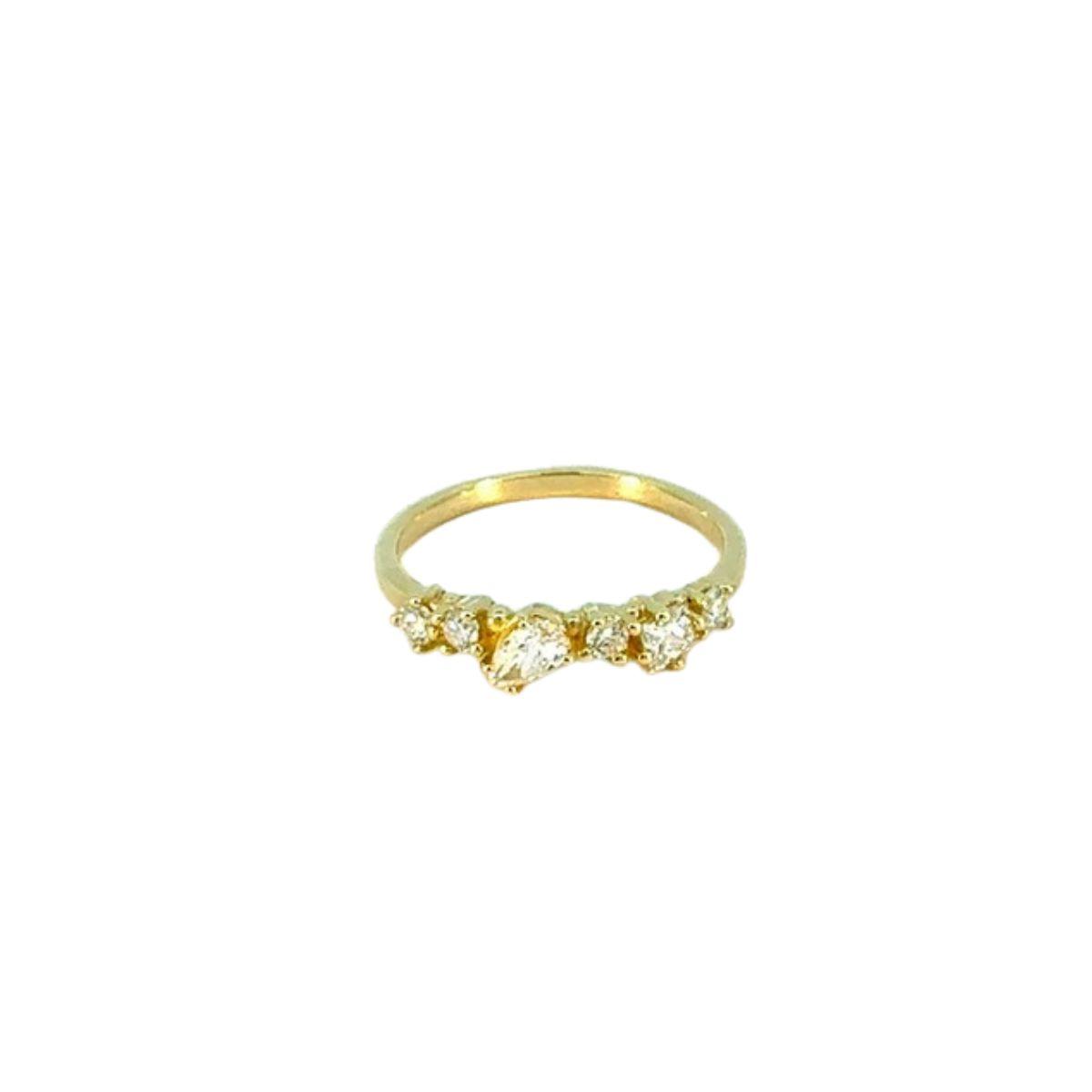 ANILLO LOMIKO DE ORO AMARILLO 9K Y DIAMANTES CULTIVADOS 0,59CT PESO TOTAL KAN0001A