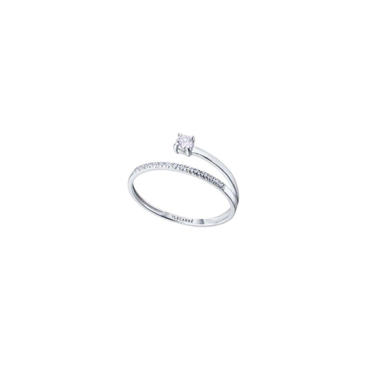 ANELL LECARRÉ D'OR BLANC I DIAMANTS PES TOTAL 0.18CT HSI GA096OB.15 TALLA 15
