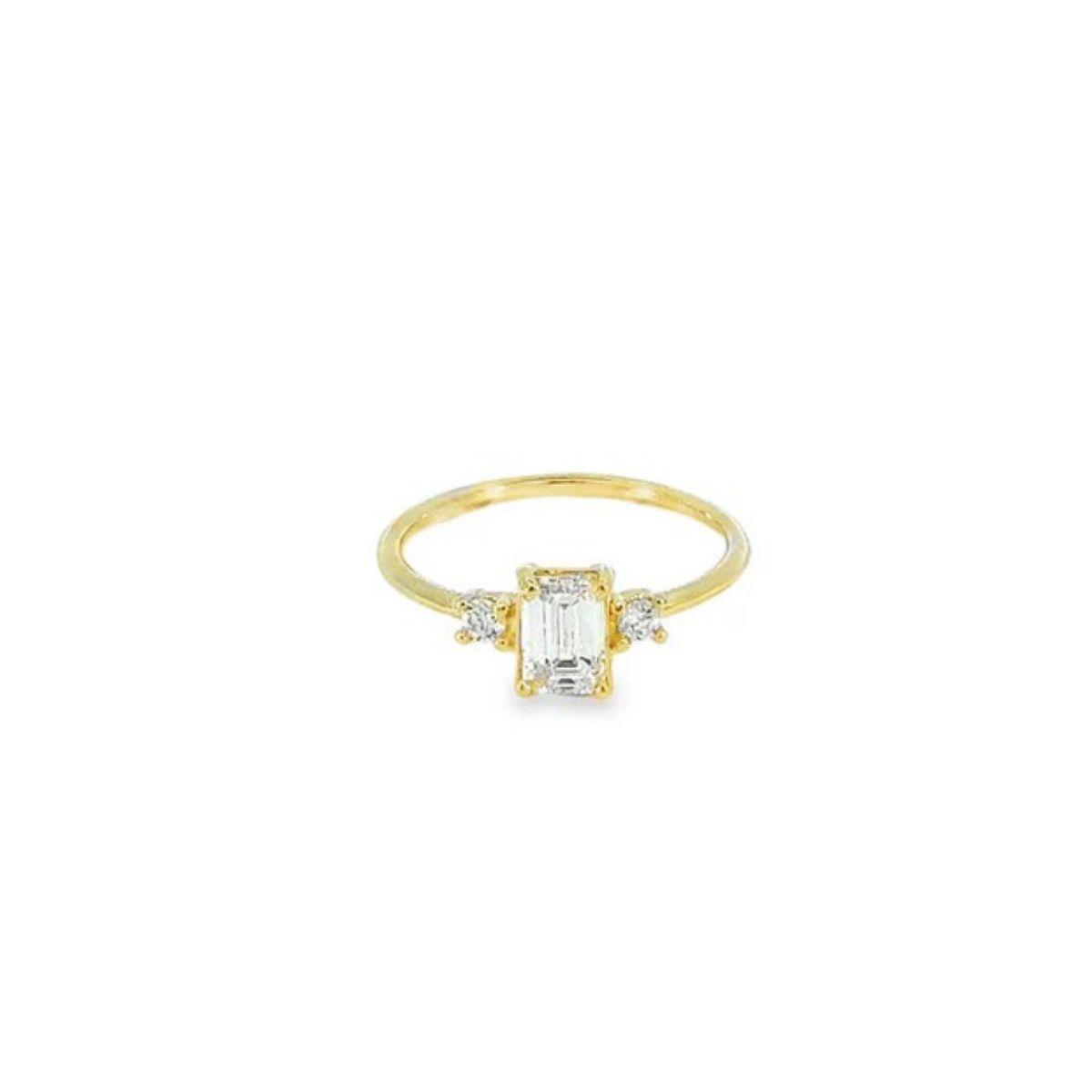 ANILLO LOMIKO DE ORO AMARILLO 9K Y DIAMANTES CULTIVADOS KAN0009A TALLA 14