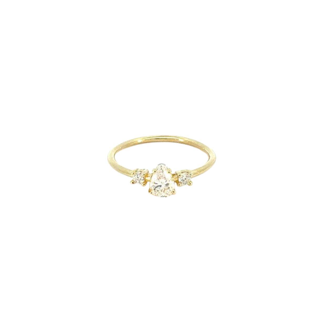 ANILLO LOMIKO DE ORO AMARILLO 9K Y DIAMANTES CULTIVADOS 0,49CT PESO TOTAL KAN0021A