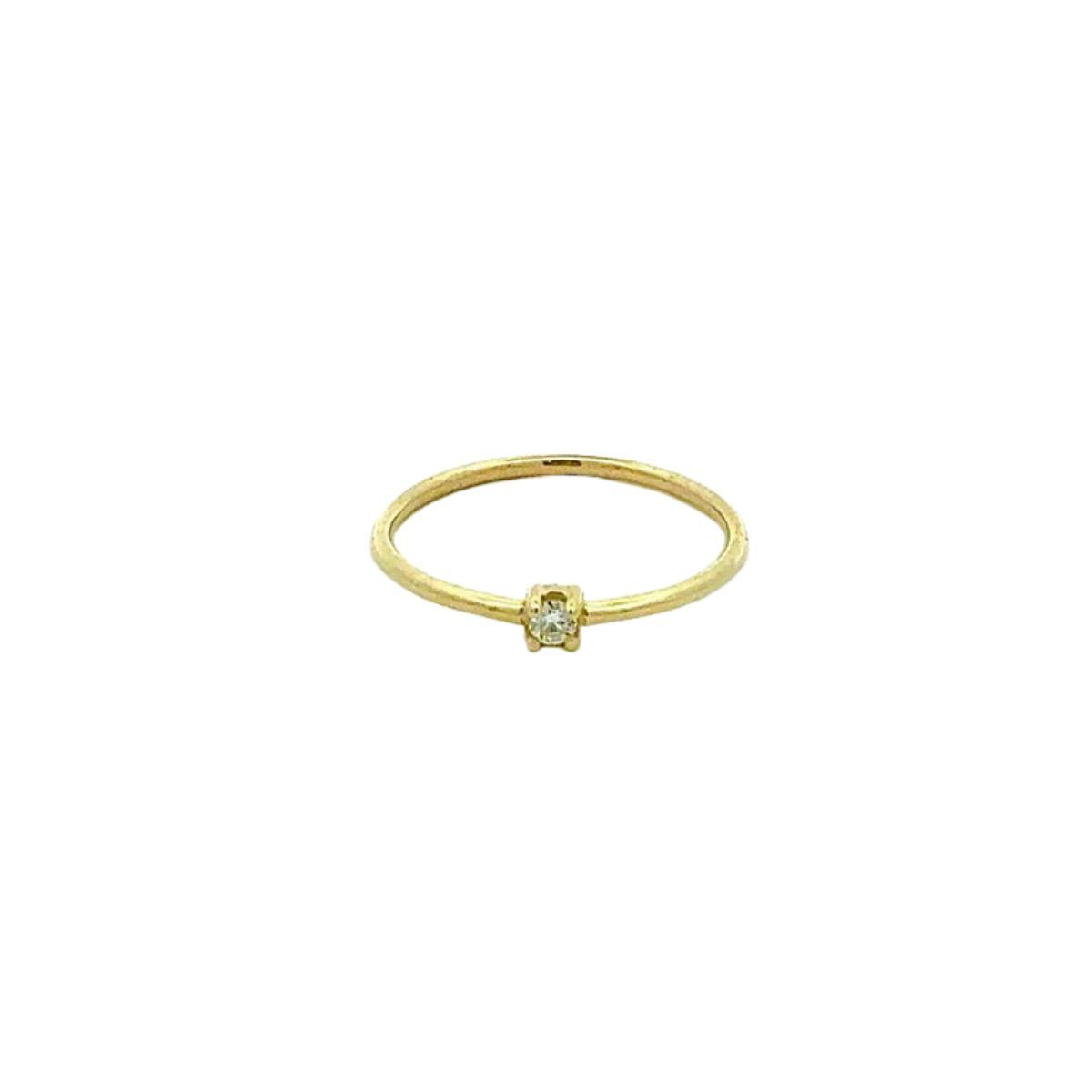 ANILLO LOMIKO DE ORO AMARILLO 9K Y DIAMANTES CULTIVADOS 0,06CT PESO TOTAL KAN0025A TALLA 15