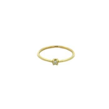 ANILLO LOMIKO DE ORO AMARILLO 9K Y DIAMANTES CULTIVADOS 0,06CT PESO TOTAL KAN0025A TALLA 15