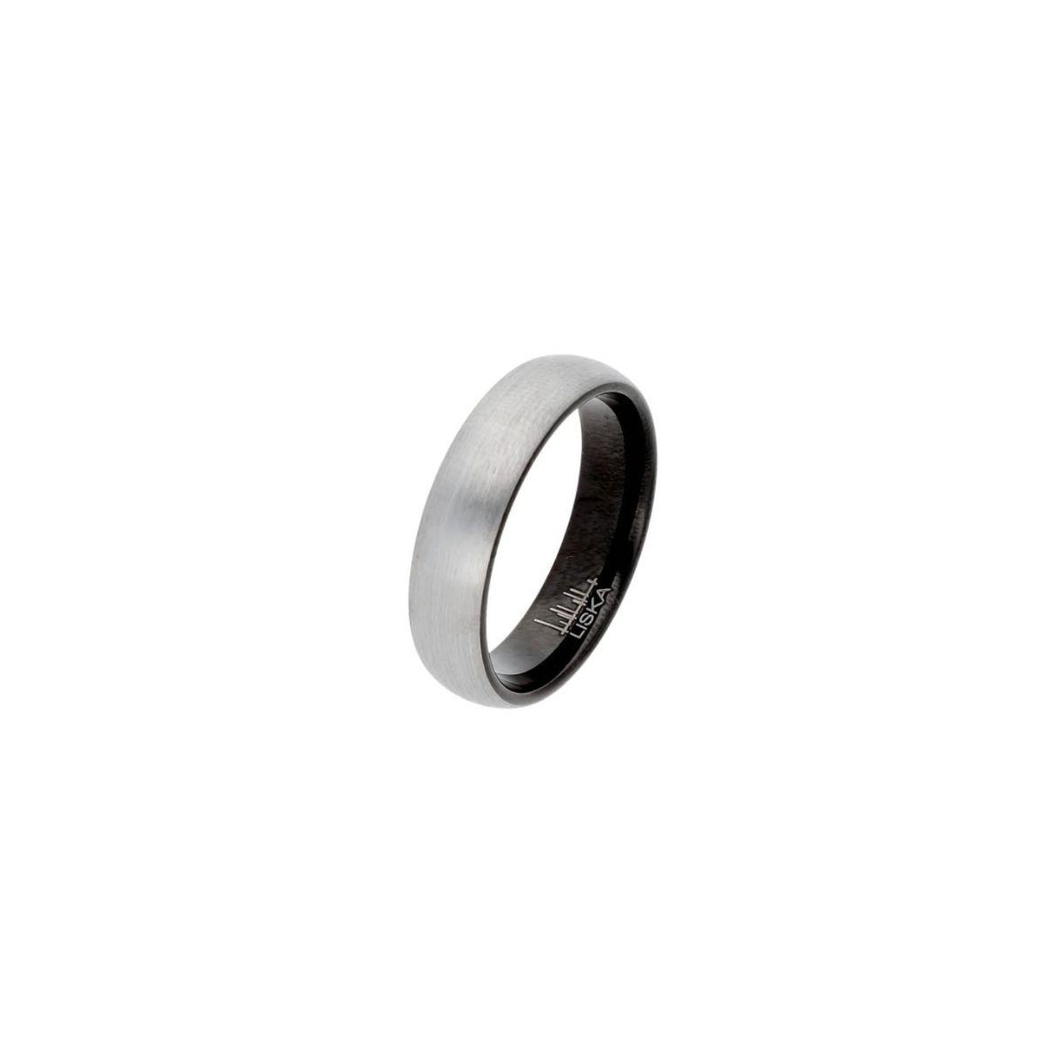 Anillo de color negro de tungsteno marca Liska TALLA 18 para hombre