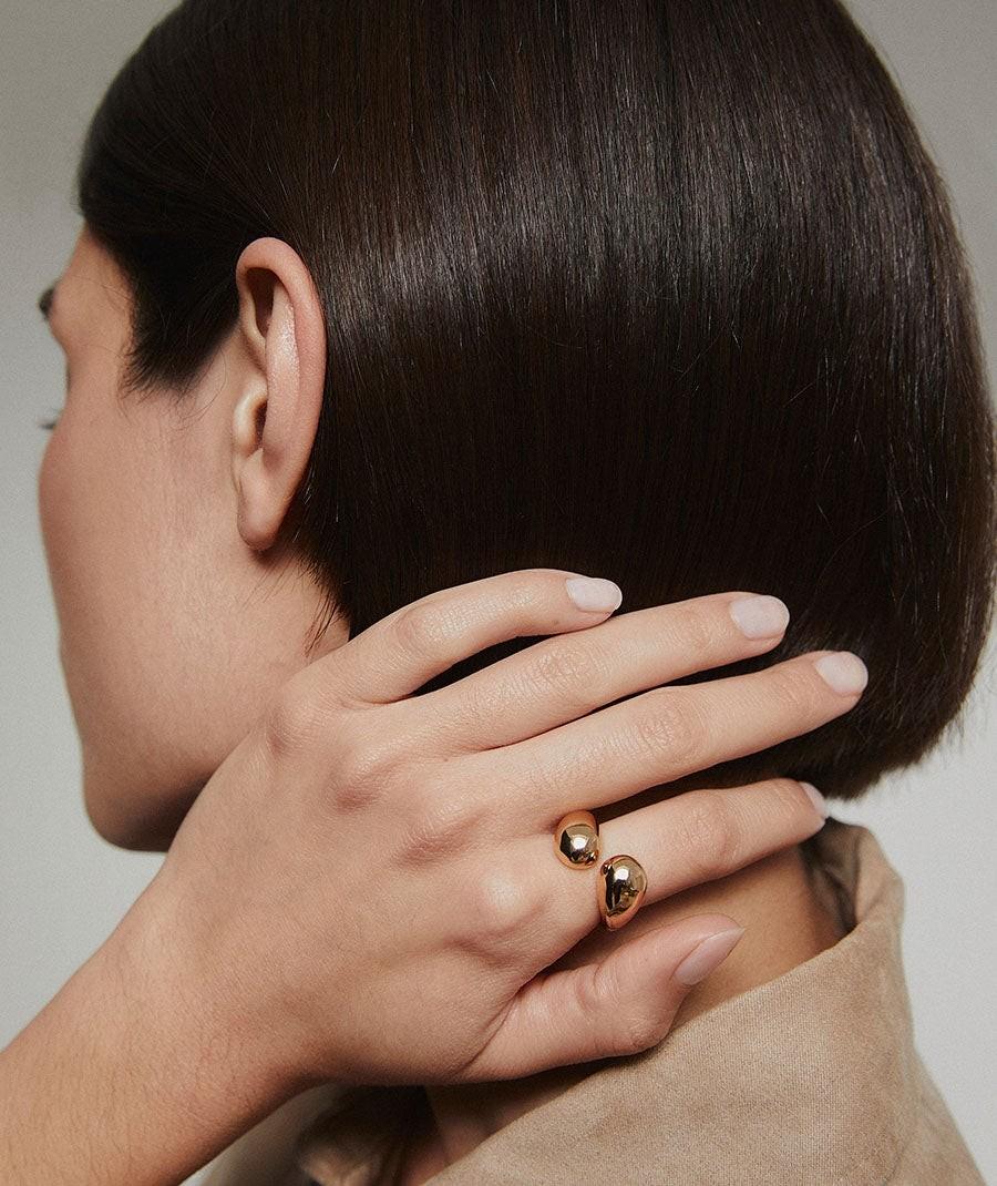 ANELL VIDAL I VIDAL BANYAT EN OR FORMA DE GOTA D'AIGUA OBERT x479041618 TALLA 16-18