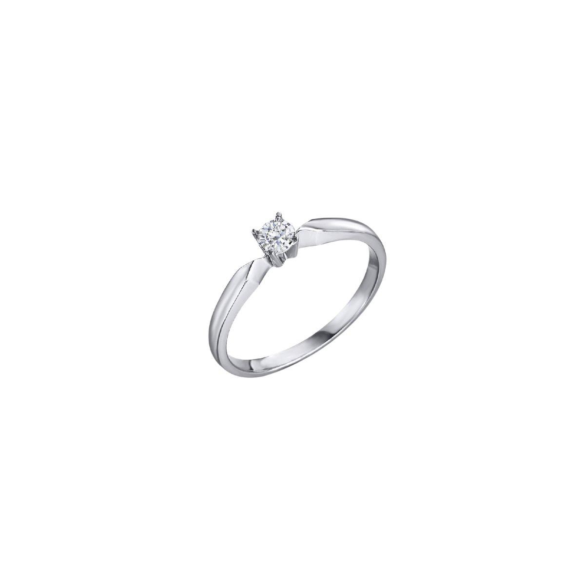ANELL LECARRÉ D'OR BLANC I DIAMANT PES TOTAL 0.08GH-SI BRIL.00487.15 TALLA 15