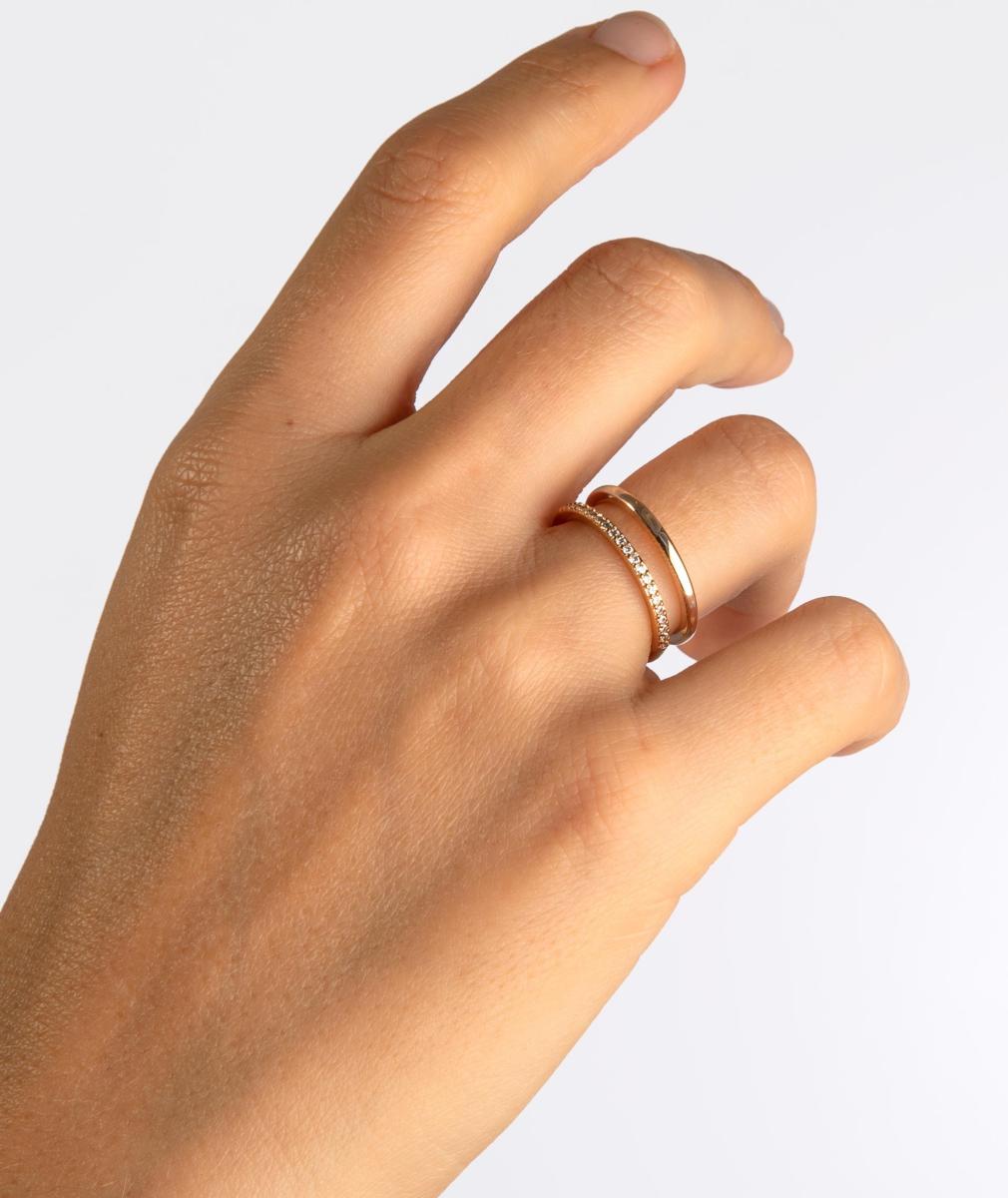ANELL VIDAL I VIDAL BANYAT EN OR DOBLE TIRA LLISA I AMB CIRCONETA OBERT x467781214 TALLES 12-14