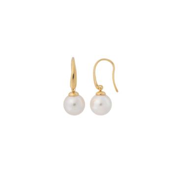 PENDIENTES MAJORICA DE PLATA BAÑADA EN ORO 18K Y PERLA 10mm 11845.01.1.E00.000.1