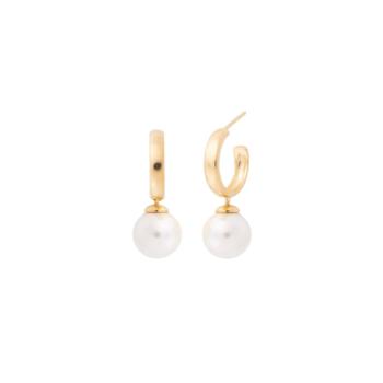PENDIENTES MAJORICA DE PLATA BAÑADO EN ORO 18K Y PERLA 10mm 16301.01.1.E00.000.1