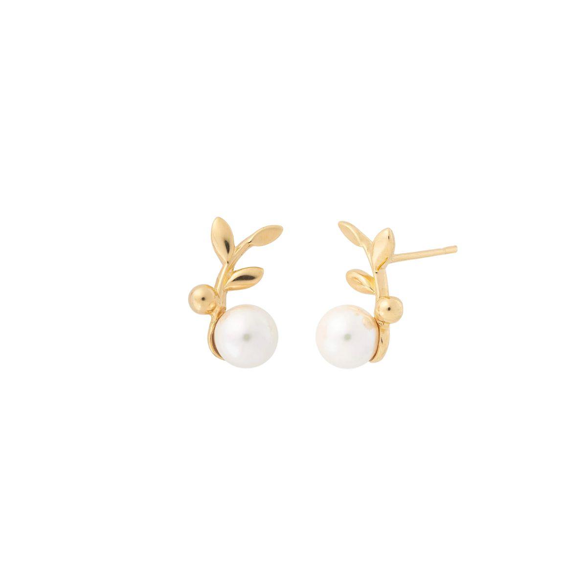 PENDIENTES MAJORICA DE PLATA BAÑADA EN ORO 18K Y PERLA 6mm 16585.01.1.E00.000.1