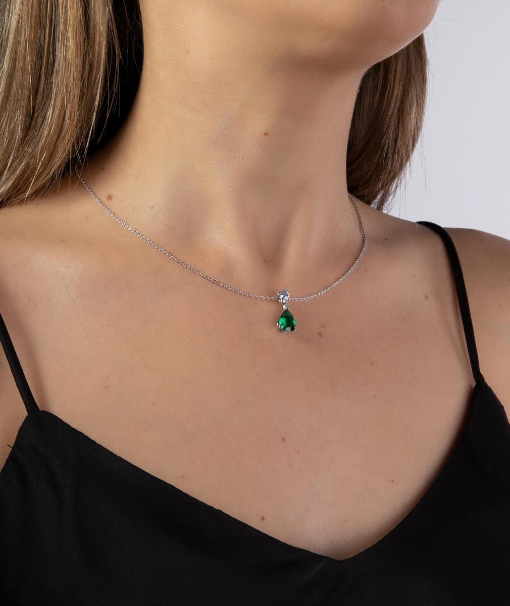 PENJOLL VIDAL & VIDAL DE PLATA, CIRCONETES I LLAGRIMA COLOR ESMERALDA S60270P165A